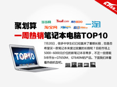 聚划算 一周热销笔记本推荐排行TOP10