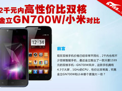 2千元内高性价比双核 小米PK金立GN700W
