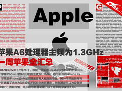 苹果A6处理器主频1.3GHz 一周苹果汇总
