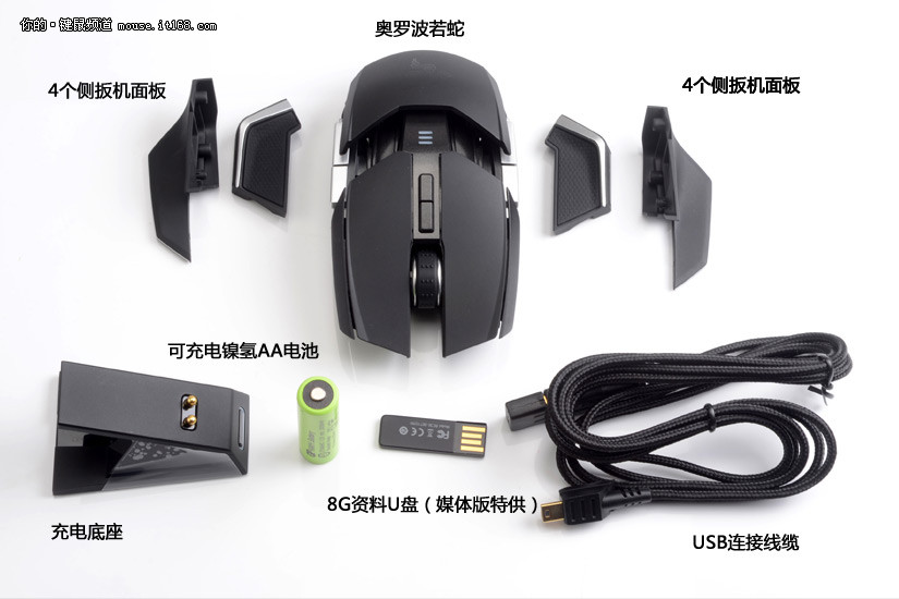 【最满意】外观一流。可调整外形,以达到岁合适自己的手感。 【最不满意】整体做工的确一流,可毁在细节上了。稳定型侧板非常贴合鼠标,犹如跟鼠标一体成型的。但是灵活性侧板有空隙,每抓起鼠标,大拇指与无名指用力时,都能明显感觉到侧板的松动。不知道是每个都这样还是个别现象。总之很郁闷。只有左边的侧板会这样,右边的不会。 【外观设计】外形最我见过最骚的鼠标了。第一眼看上去与好用联系不上。但绝对觉得骚。 【鼠标精度】装上电池配重。稳稳当当,一点也不发飘。 【流畅度】用硬质鼠标垫,流畅度很好。 【手感】手感只能说一般了,