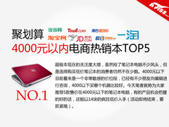 聚划算 4000元以内电商热销笔记本TOP5