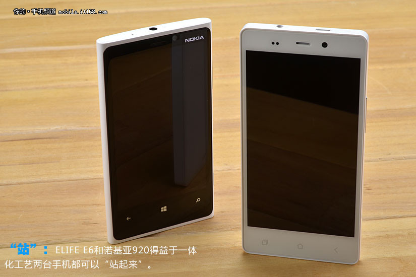 同是一体设计 lumia920&金立e6外观对比