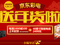 京东彩电每满1000减100 48寸彩电2499元